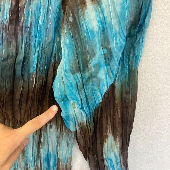 SERE NADE NEW YORK Accordion Top Sz 2X Sheer Blouse Blue Fairy Disco Boho Gypsy - Picture 7 of 12